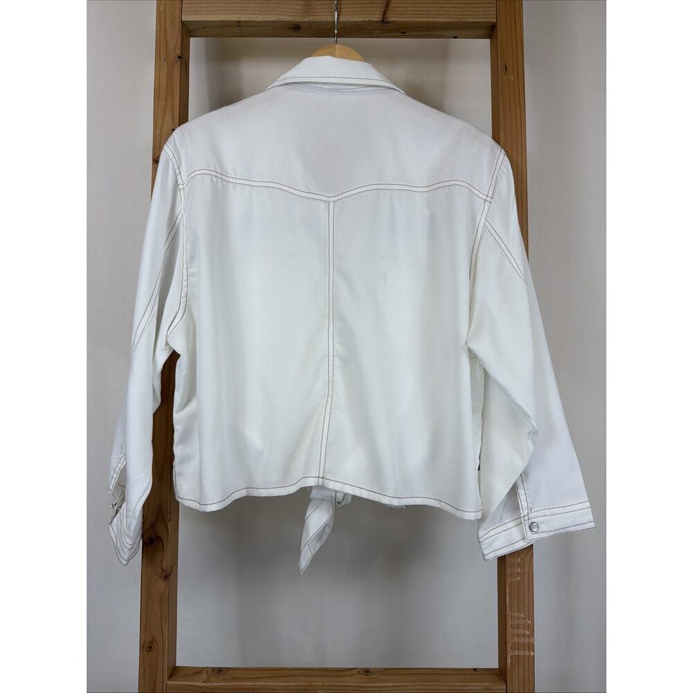 NWT Ame Belle Ivory Western Style Front Tie Snap Up Top #1355 Size XL - Picture 6 of 9
